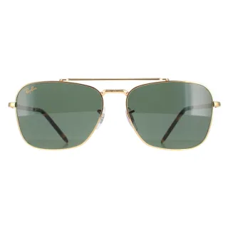 Ray-Ban Square Unisex Gold Grün RB3636 Neu Karawane