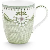 PiP Studio Becher Lily&Lotus Tiles Light Green Becher Large 350ml, Porzellan