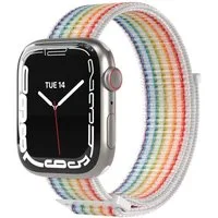 EAZY CASE Smartwatch-Armband Nylon für Apple Watch 11 10 9 8 7 6 5 4 3 2 SE Ultra, Sport Loop für Apple Watch 38-42mm aus Nylon Rainbow