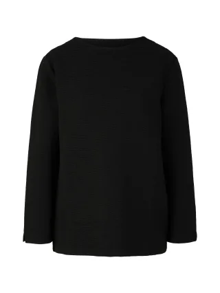 Tom Tailor - Sweatshirt mit Ottoman Struktur deep black - Gr. - M
