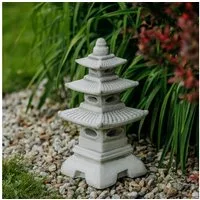 gartendekoparadies.de Gartenfigur Steinlampe Pagode japanische Steinlaterne, H. 46 cm, 14 kg, Frostsicher