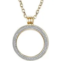Morella Kette mit Anhänger Damen Halskette 70 cm für Coins 33 mm (1-tlg., Kette ohne Coin, inkl. Samtbeutel), Goldfarbene Kette, Coin Carrier, im Samtbeutel