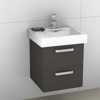 Artiqua 413 Waschtischunterschrank für iCon 124150 Stahlgrau, 413-WU2L-K07-7142-88 413-WU2L-K07-7142-88