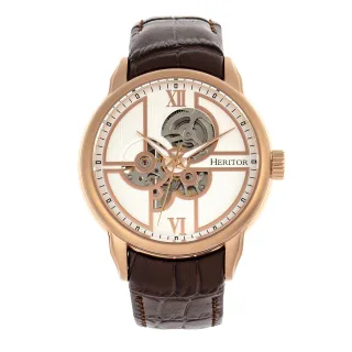 Heritor Automatik Sanford Semi-Skelett Lederbanduhr