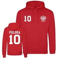 Youth Designz Kapuzenpullover Polen Herren Hoodie Pullover im Fußball Trikot Look mit trendigem Frontprint