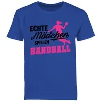 Shirtracer T-Shirt Echte Mädchen spielen Handball - Sprungwurf (1-tlg) Kinder Sport Kleidung