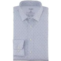 OLYMP Businesshemd 24/7 - Luxor modern fit - Jersey mit Blüten-Minimal-Dessin