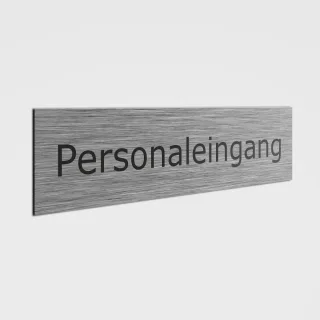 Hinweisschild Personaleingang - Aludibond Schild gebürstet