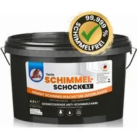 Tonis SCHIMMELSCHOCK Wandfarbe Anti-Schimmel-Farbe 4,5 Liter, Desinfizierender Schimmel-Blocker, Wandfarbe für ca. 18 m2, Schimmel sofort und zuverlässig entfernen