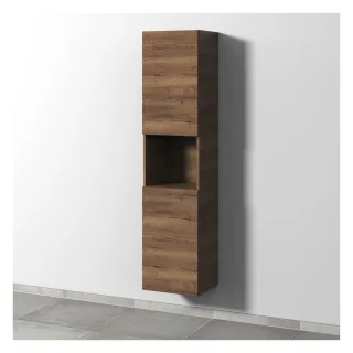 Sanipa 3way Hochschrank mit 2 Türen und 1 offenem Fach, Eiche-Tabak SM11650