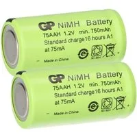 GP Batteries 2 x GP GP75AAH Akku 2/3AA Mignon NiMH Akku 1,2V 750mAh Akku