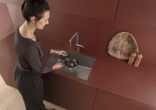 KWC BEVO E Küche Auszugbrause A 230 mm seitenbedient, brushed graphite,3600018043 3600018043