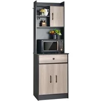 COSTWAY Küchenbuffet Hochschrank mit Schublade & verstellbare Ablagen, 180cm
