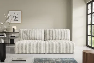 Sofa 3-Sitzer mit Schlaffunktion NATALIA XS in Stoff Tilia Creme