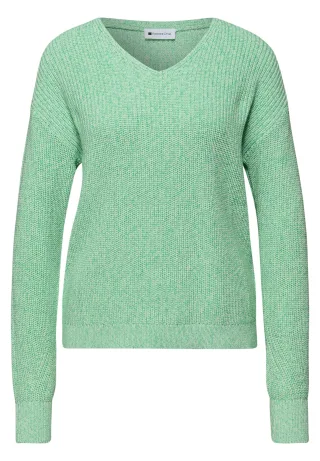Street One - Mouliné Pullover pale mint green - Gr. - 34