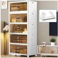 oyajia Aufbewahrungsbox Große Stapelbare Aufbewahrungsbox, Faltbar Lagerschrank 50x31x138cm, Kunststoff-Aufbewahrungsbox für Home Schlafzimmer Wohnheimzimmer