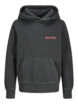 JACK&JONES - JORINWOOD WASH SWEAT HOOD JNR black - Gr. - 140