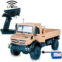 Jamara RC-LKW Mercedes-Benz Unimog U5023 beige 2,4GHz, LED-Licht, Maßstab 1:14