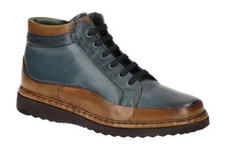 Galizio Torresi Herrenstiefelette 620448 blau marrone/blu Echtleder rutschfes...