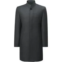 Allthemen Trenchcoat Herren Business Trenchcoat mit Stehkragen Schlanke Passform