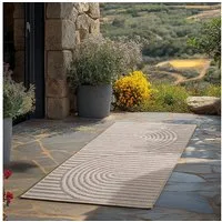 Teppium Teppich Boho Flachgewebter Teppich, Rechteckig, Höhe: 5 mm, Indoor Outdoor Teppich Wetterfest 3D Optik Wohnzimmer Küchen Terrasse