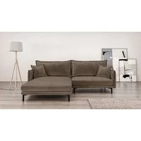 Home affaire Ecksofa ALEXANDRIA mit Recamiere rechts oder links bestellbar, moderne Bezüge, L-Form mit Wellenunterfederung, Maße: B/H/T 246/86/190 cm