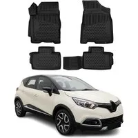OMAC Auto-Fußmatten für Renault Captur 2013-2019 Schwarz 4 tlg TPE (4 St), für Renault Captur 2013-2019 Renault Captur 2013-2019, Antirutsch,Wasserfest,Einfache Installation