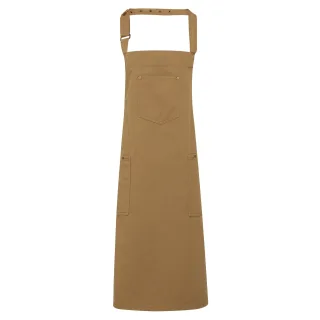 Premier Unisex-Latzschürze aus Chino-Baumwolle (Khaki)