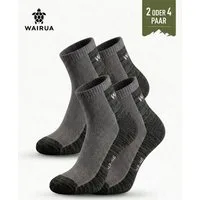 WAIRUA Wandersocken Damen & Herren – Premium Outdoor Socken aus Merino Wolle (4-Paar)
