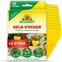 Neudorff Klebefalle Gelbsticker für Pflanzen 10 Stück (1er Pack) insektizidfrei, gegen kleine Fliegen in Blumenerde