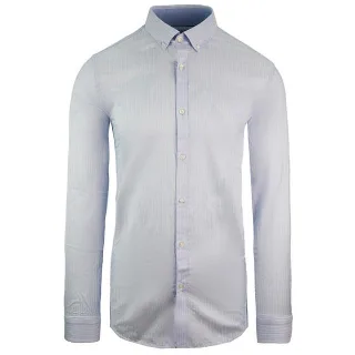 Lacoste Slim Fit Oxford Mens Hellblau gewebtes Hemd