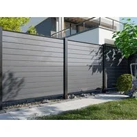 Outgarden Sichtschutzelement Outgarden Kunststoff Sichtschutzzaun Anthrazit blickdicht