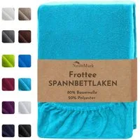 NatureMark Spannbettlaken Frottee Spannbetttuch, 80% Baumwolle / 20% Polyester, Gummizug: rundum, (1 Stück), Spannbetttuch in vielen Größen und Farben
