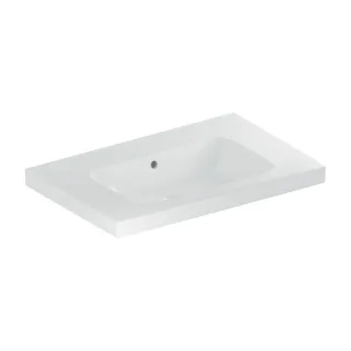 Geberit iCon light Waschtisch 501839004 75x48cm, ohne Hahnloch, mit Überlauf, mit Ablagefläche, weiß KeraTect