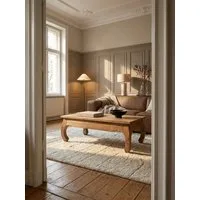 KADIMA DESIGN Couchtisch Couchtisch Massiv-Holz Akazie 110 cm breit Wohnzimmer-Tisch Design, Natur-Produkt Landhaus-Stil Beistelltisch
