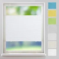 OUBO Plissee Faltrollo Ohne Bohren, Lichtschutz, Klemmträger,Easyfix, Lichtschutz, verspannt, Klemmfix, Jalousie für Fenster & Tür