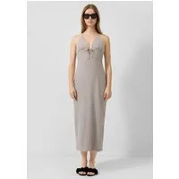 QS Midikleid Kleid Leinenmix-Kleid