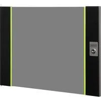 Glas-Fronttür für 19" 9HE Wandgehäuse Unique Serie, Frontpanel schwarz, 9 Höheneinheiten