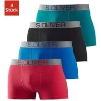s.Oliver Boxer Boxershorts für Herren (Packung, 4-St) mit kontrastfarbenem Webbund
