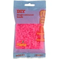 Hama Bügelperlen Hama Bügelperlen – Neon-Fuchsia, Midi 5 mm (1000 Stk)