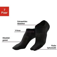 LASCANA ACTIVE Sneakersocken Kurze, Niedrige Socken aus Baumwolle für Sneaker, ohne Frottee (Packung, 7-Paar) mit Mittelfußgummi