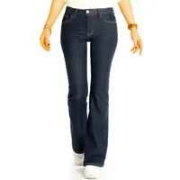 be styled Bootcut-Jeans Hüftjeans Bootcut Jeanshose blaue Stretch Schlaghose - Damen - j43k-1 indigoblau
