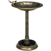 Outsunny Vogeltränke stehend, aus Kunststoff, frostsicher, winterfest, für Wildvögel, für Garten Terrasse Balkon 50x50x72cm, Bronze
