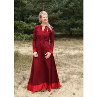 Battle Merchant Burgfräulein-Kostüm Mittelalterliches Kleid mit Samt-Details weinrot "Meira" XXL