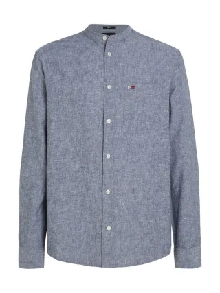 Tommy Hilfiger - Hemd mit Leinen grau/blau - Gr. - S