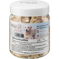 Wild & Fein Hundesnack Hühnchenbrustfilet, gefriergetrocknet, 80 g, Snack für: Hund, Katze