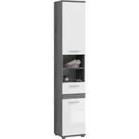 welltime Hochschrank LUCCA, Breite 35cm, 2 Türen, 1 Schubkasten, 2 Fächer MDF-Front, Türanschlag wechselbar, Badmöbel, Badschrank, Badezimmer