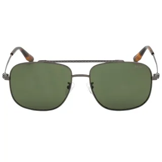 BMW - Sonnenbrille mit glänzendem Gunmetal-Rahmen und grünen Gläsern