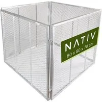 NATIV Komposter Metall, stabiler Komposter für eigenen Bio-Kompost, BxTxH: 85x85x70 cm, 448 l, mit Stecksystem