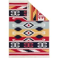 Tapiso Teppich AZTECA, rechteckig, Wohnzimmer, Schlafzimmer, Fransen